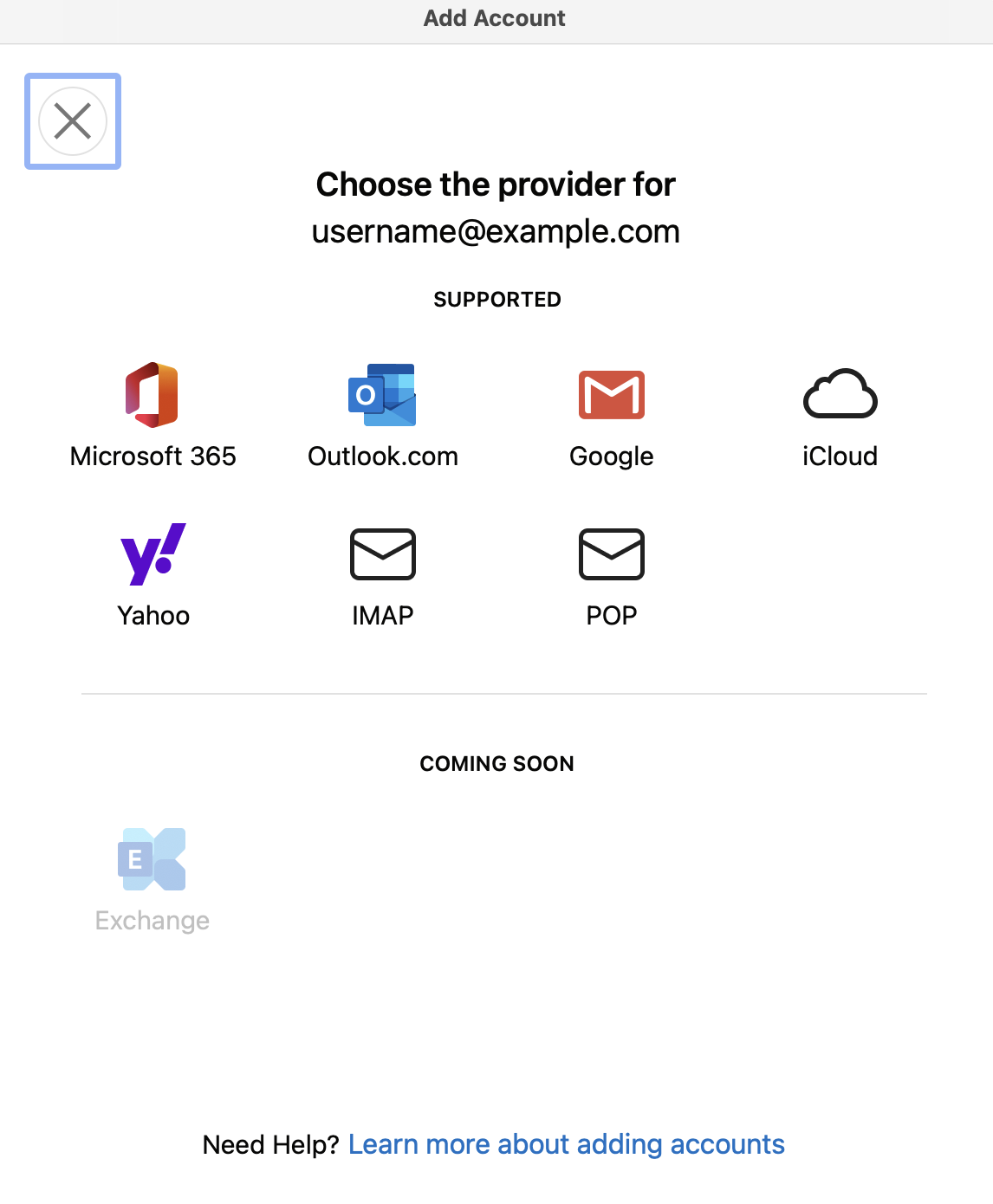 Email Providers (Microsoft 365, Outlook, Google, iCloud, Yahoo, IMAP, POP)